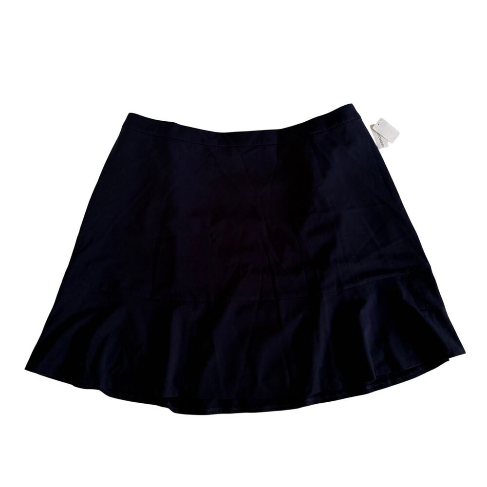 NWT Navy Blue Ruffle Short Work Skirt Plus Sizw 24W Career Office Preppy